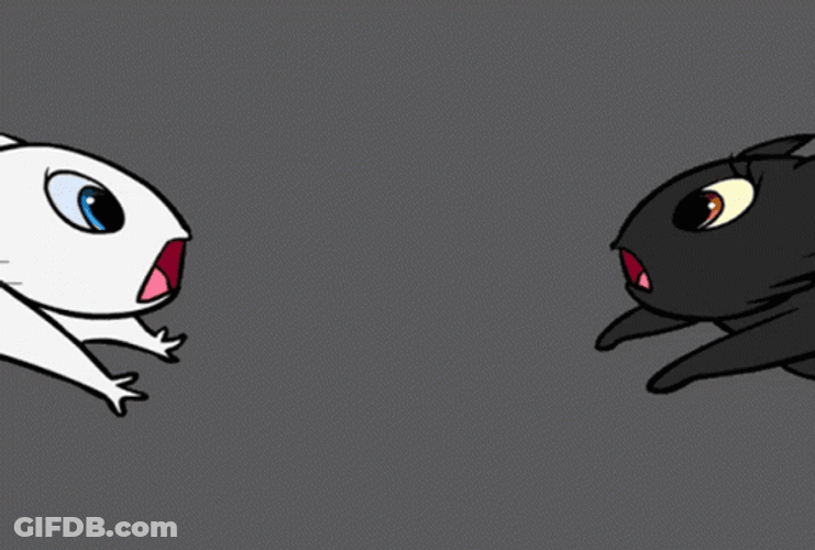 Black And White Creucats Kiss GIF