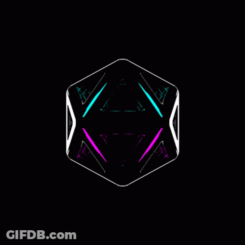 Black And White Cube With Triangle GIF