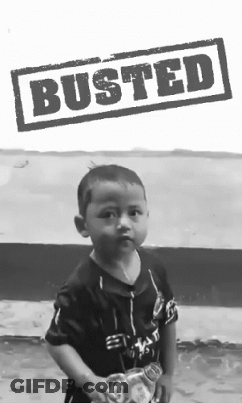 Black And White Cute Little Boy Busted GIF