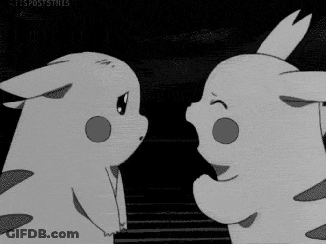 Black And White Cute Pikachu GIF