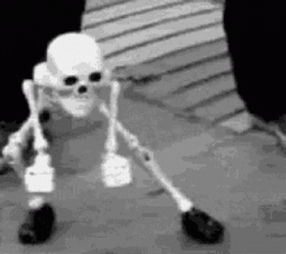 Black And White Dancing Skeleton Meme GIF
