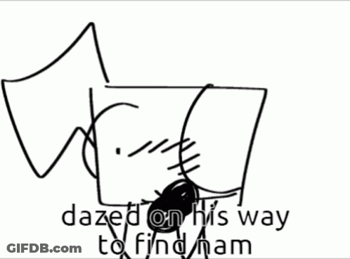Black And White Dazed On His Way To Find Ham GIF
