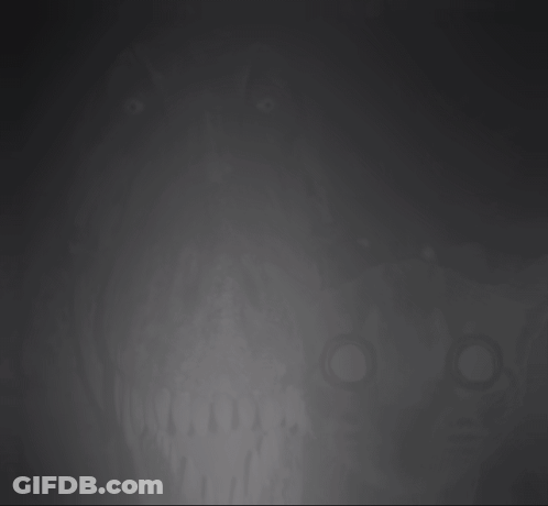Black And White Dinosaur And Cat With Glowing Eyes GIF