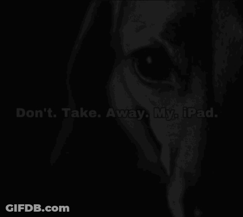Black And White Dog Don't Take Away My IPad GIF