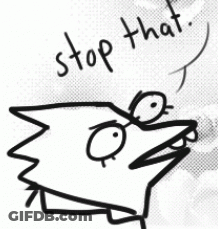Black And White Dog Saying Stop That GIF