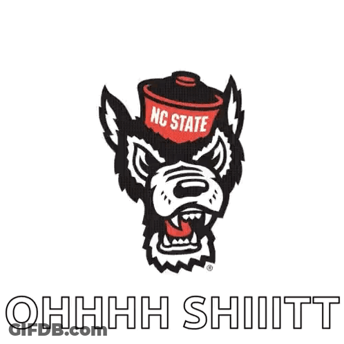 Black And White Dog With Megaphone Saying NC State GIF