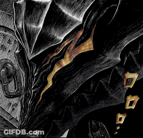 Black And White Dragon Head With Flame GIF