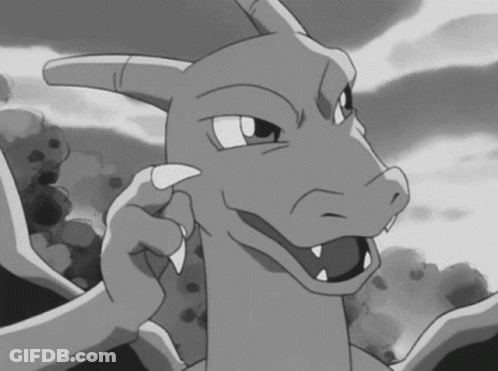 Black And White Dragon With Open Mouth And Sharp Teeth GIF