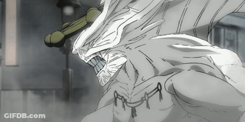 Black And White Dragon With Sword GIF