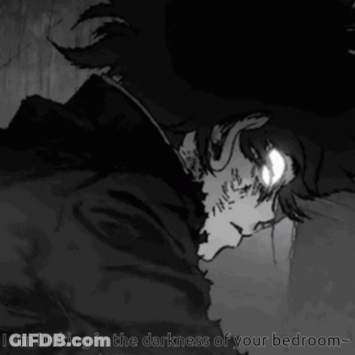 Black And White Drawing I Am Lurking In The Darkness Of Your Bedroom GIF