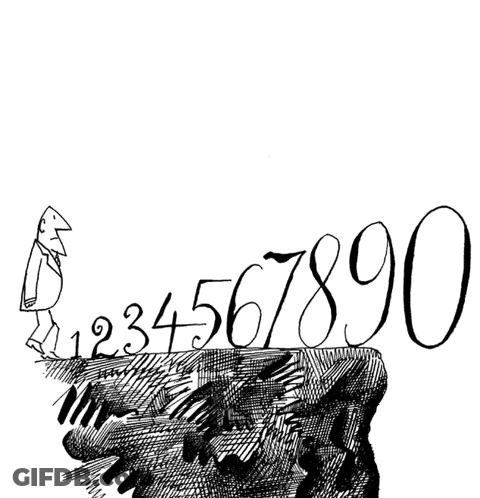 Black And White Drawing Man Walking On Cliff 1234567890 GIF