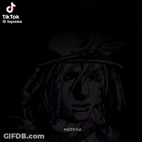 Black And White Drawing Man With Dreadlocks Red Eyes Hashtag TikTok GIF