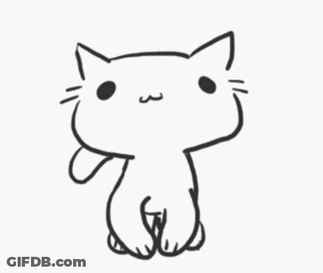 Black And White Drawing Of A Cat GIF