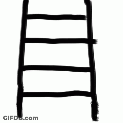 Black And White Drawing Of A Ladder GIF