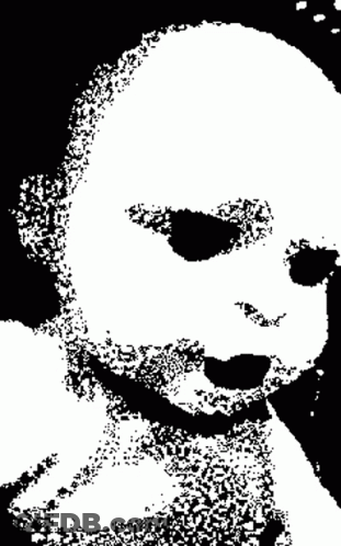 Black And White Drawing Of Baby Face GIF