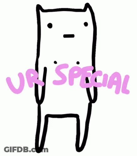 Black And White Drawing Of Bear With Words Ur Special In Pink GIF