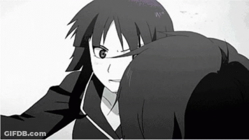 Black And White Drawing Of Boy And Girl GIF
