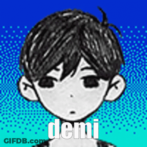 Black And White Drawing Of Boy Named Demi GIF