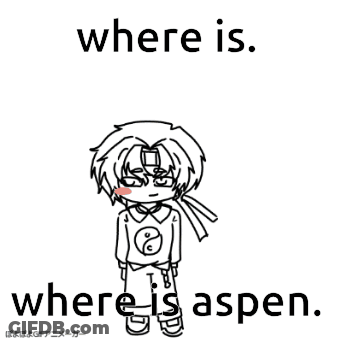 Black And White Drawing Of Boy Saying Where Is Where Is Aspen GIF