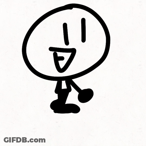 Black And White Drawing Of Cartoon Character With Yes GIF
