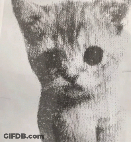 Black And White Drawing Of Face With Black Spot GIF