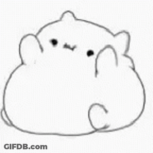 Black And White Drawing Of Fat Hamster GIF