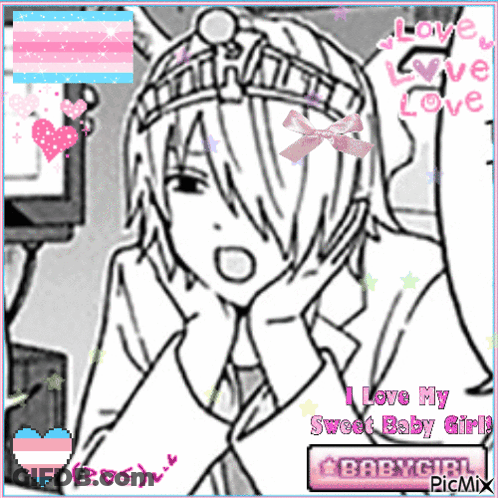 Black And White Drawing Of Girl I Love My Sweet Baby Girl GIF