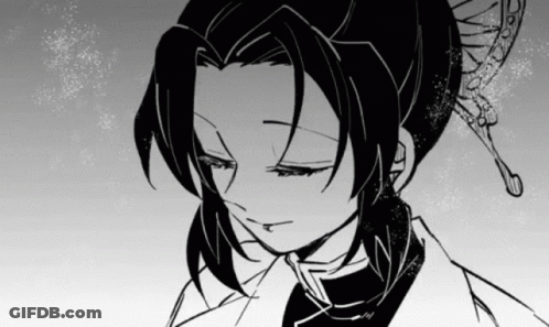 Black And White Drawing Of Girl With Butterfly In Hair GIF