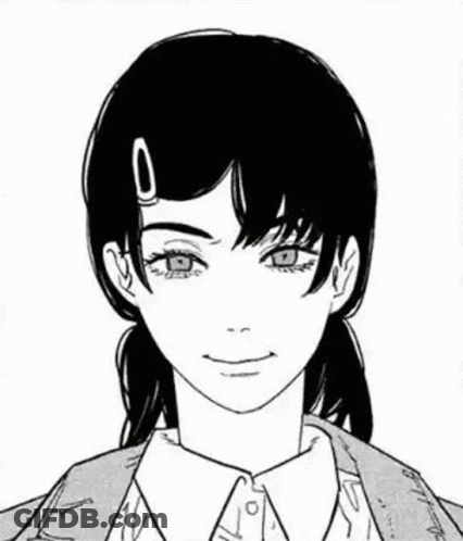 Black And White Drawing Of Girl With Ponytail GIF