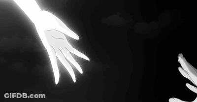 Black And White Drawing Of Hands Reaching GIF