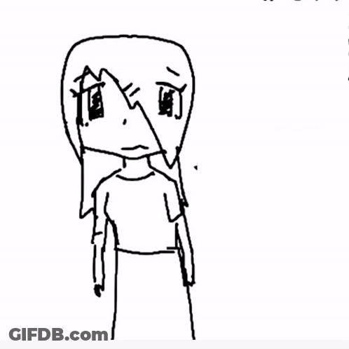 Black And White Drawing Of Horned Person GIF