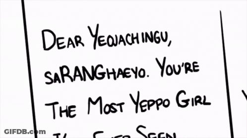 Black And White Drawing Of Letter To Saranghaeyo GIF
