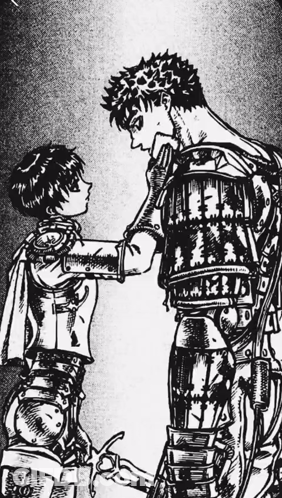 Black And White Drawing Of Man And Girl GIF