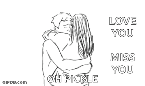 Black And White Drawing Of Man And Woman Hugging Love You Miss You GIF