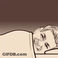 Black And White Drawing Of Man And Woman Laying In Bed GIF
