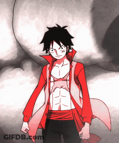 Black And White Drawing Of Man In Red Shirt GIF