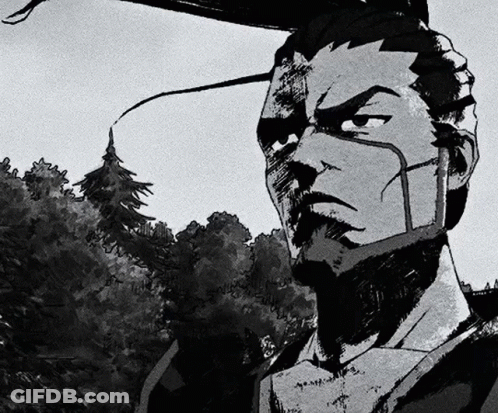Black And White Drawing Of Man's Face GIF