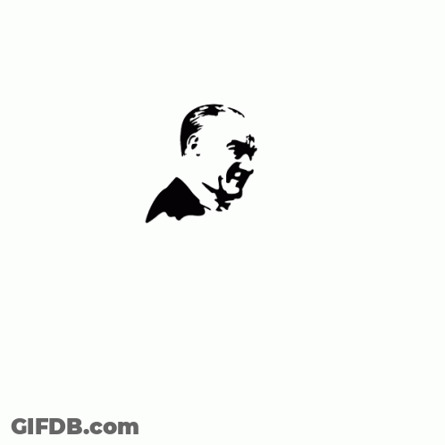 Black And White Drawing Of Man's Face With Name Gazi GIF