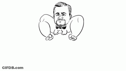 Black And White Drawing Of Man With Arms Outstretched GIF