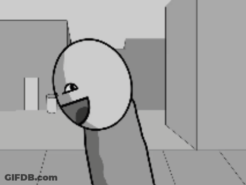 Black And White Drawing Of Man With Big Smile GIF