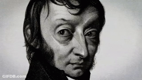 Black And White Drawing Of Man With Long Hair GIF
