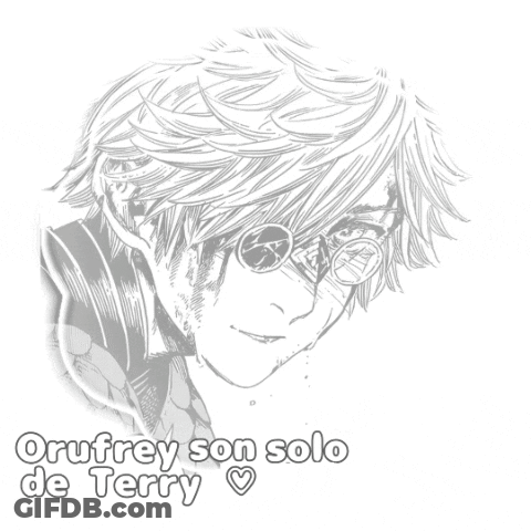 Black And White Drawing Of Man With Orufrey Son Solo De Terry GIF