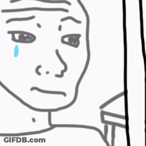 Black And White Drawing Of Man With When You Didn't Make The Cut GIF