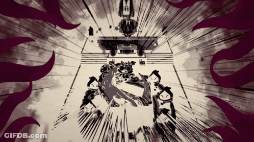 Black And White Drawing Of People In Circle GIF