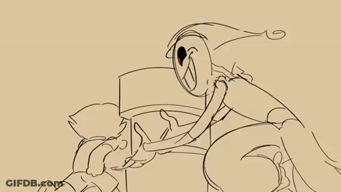 Black And White Drawing Of Person Holding Child's Hand GIF
