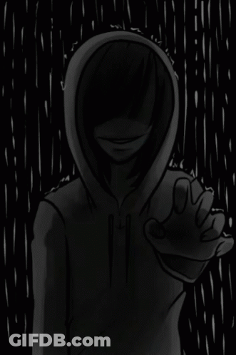 Black And White Drawing Of Person In Hoodie With Lightning Bolt GIF