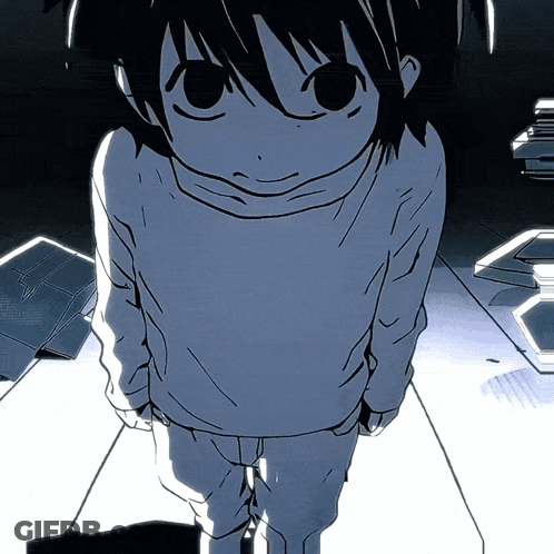 Black And White Drawing Of Person In Room GIF