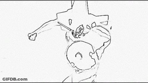 Black And White Drawing Of Person Laying On Bed GIF