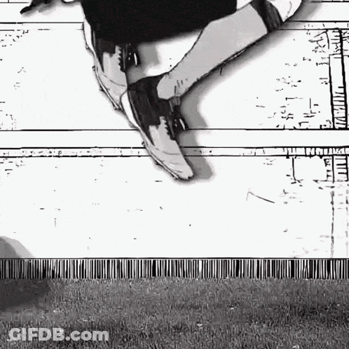 Black And White Drawing Of Person's Legs GIF