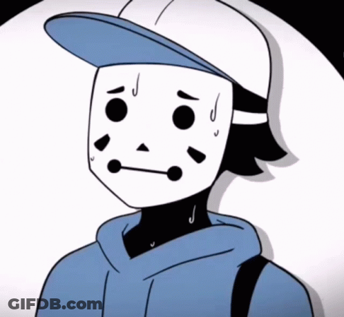 Black And White Drawing Of Person Wearing Mask GIF